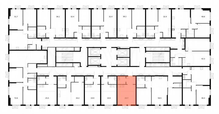 Квартира-студия, 23,7 м², 31/33 эт.