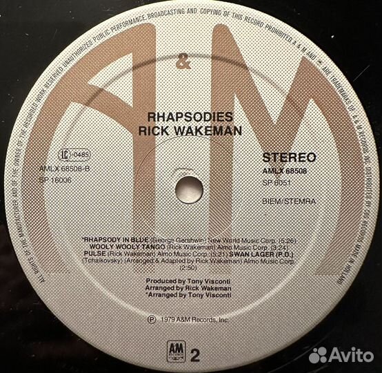 Rick Wakeman – Rhapsodies 2LP (Голландия 1979г.)