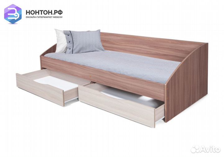 Кровать Фея-3 ясень шимо темный / ясень шимо светл
