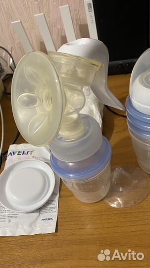 Молокоотсос avent ручной + детская приблуда