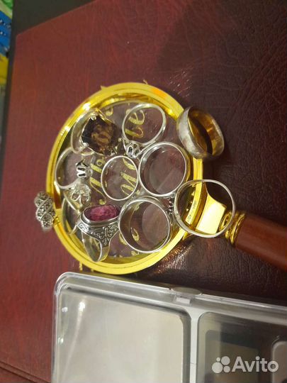 12 колец с камнями СССР 875 проба
