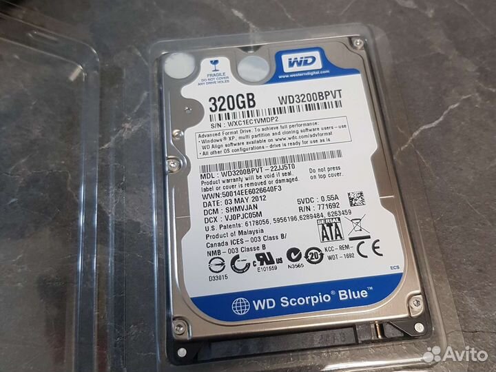 Жесткий диск WD Scorpio Blue wd3200bpvt, 320гб HDD