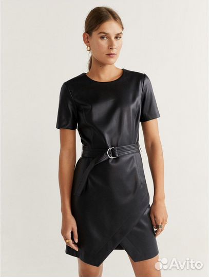 Кожаное платье Mango