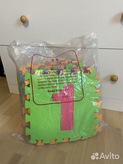 Развивающие игрушки коврик-пазл животные, цифры