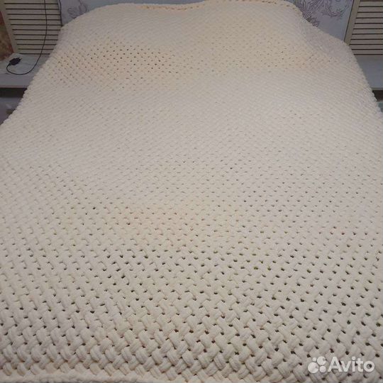 Плед вязаный плюшевый