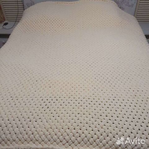 Плед вязаный плюшевый