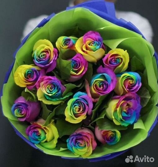 Радужные розы Букеты доставка цветов