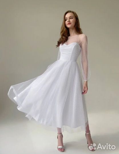 Платье свадебное с туфлями