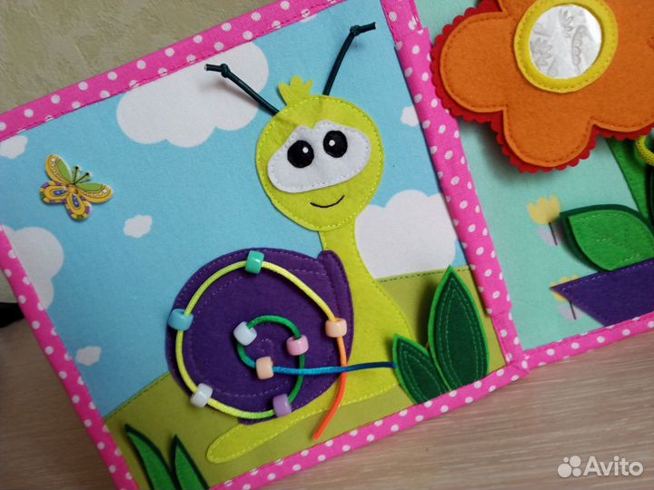 Развивающая книга из фетра и ткани