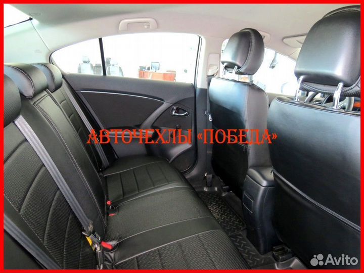 Чехлы Toyota Avensis 3 из экокожи чёрные Классика