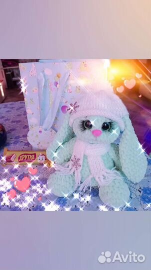 Вязаный заяц ручная работа