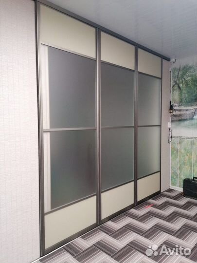 Перегородка стекло матовое раздвижная
