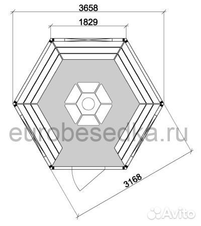 Беседка для дачи застекленная Пикник 9 м2