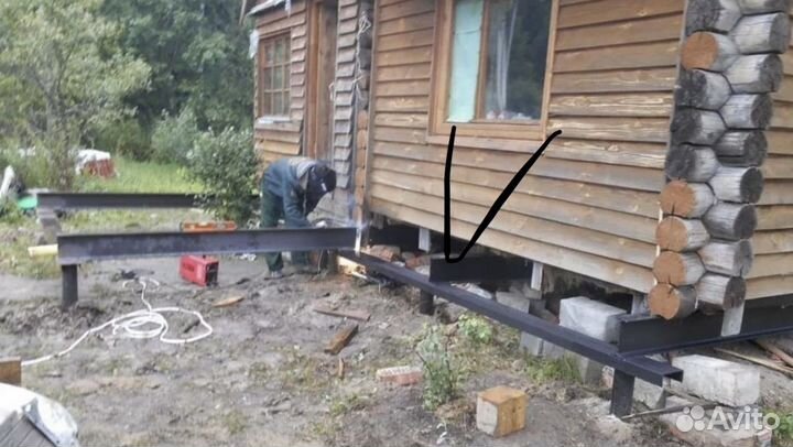 Ремонт фундамента замена венцов подьем дома 001