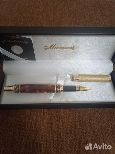 Ручка перо золото янтарь manzoni Palermo KR408RF