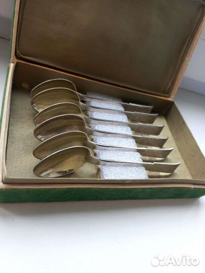 Набор серебряных чайных ложек 875 проба