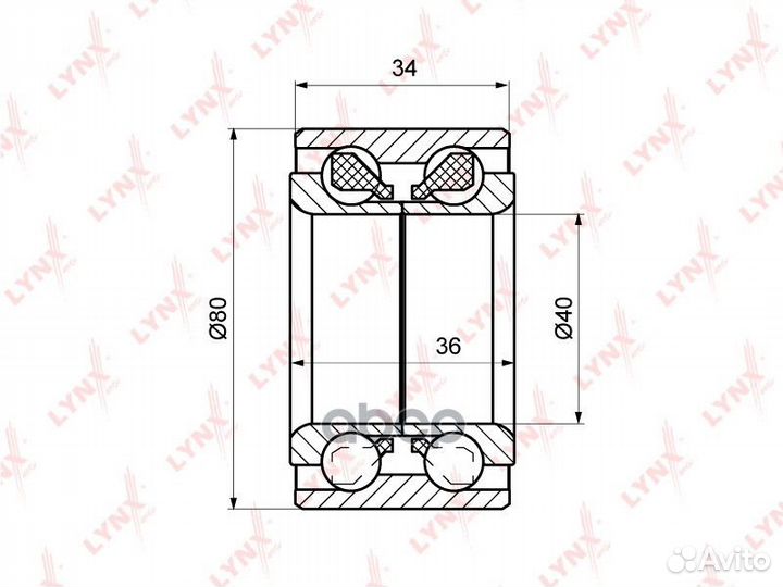 Подшипник ступицы передний (36/34x40x80) hyunda