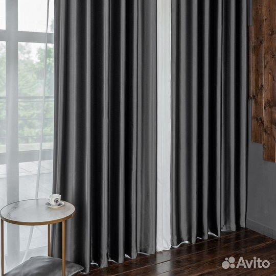 Комплект штор глянцевые Аврора Графит