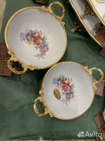 Блюдо салатник на ножках фарфор