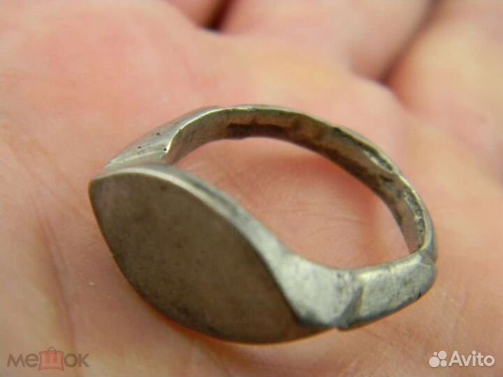 Старинное кольцо 14 в серебро ордынский перстень