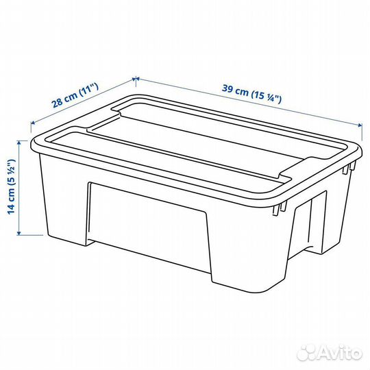 Контейнеры с крышкой икеа самла (новые), 11л