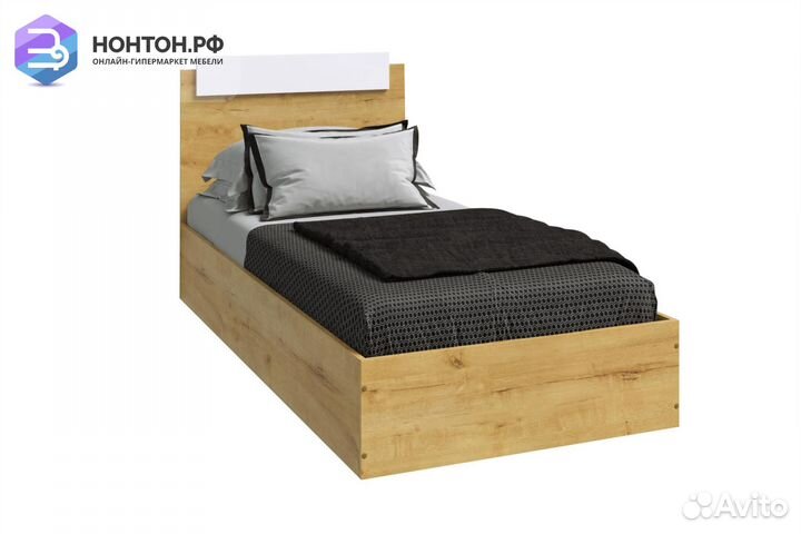 Кровать Эко дуб вотан / белый