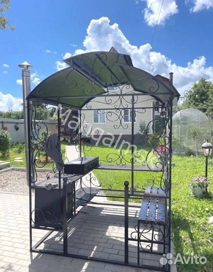 Мангал с печью под казан