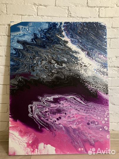 Картина в технике жидкий акрил