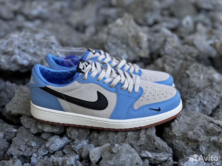 Кроссовки Nike Air Jordan 1 x unc blue low