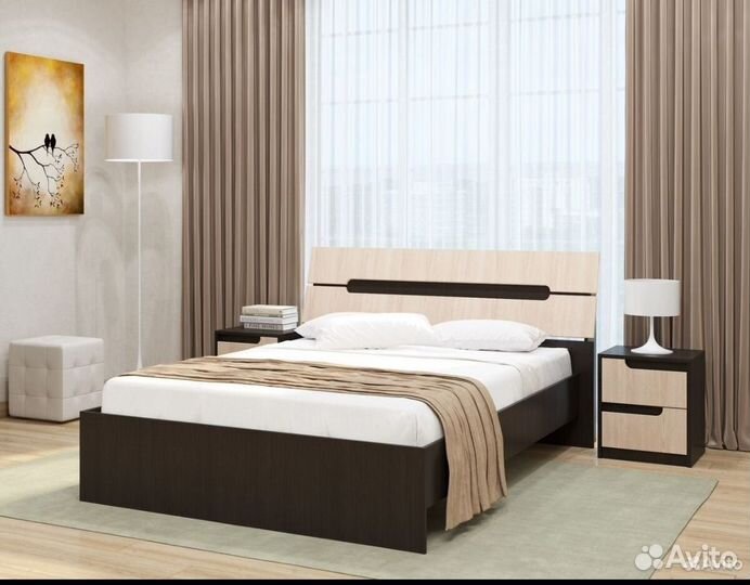 Кровать 140х200 Гавана венге/дуб молочный