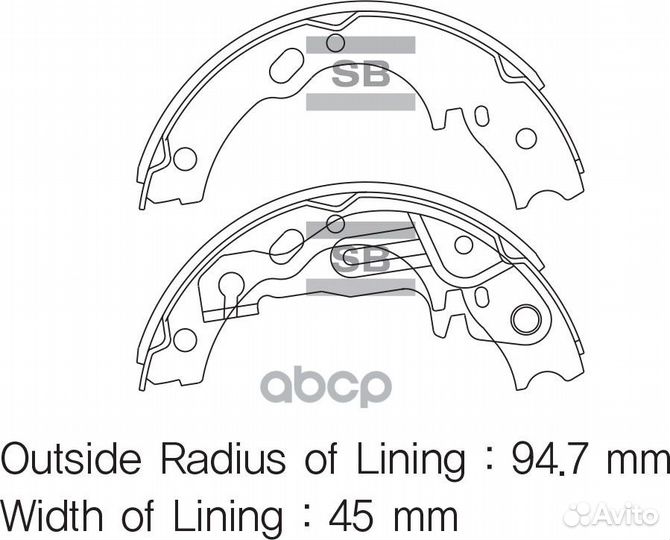 Колодка торм.бараб. 2 шт. Hi-Q hyundai HD-78 sa