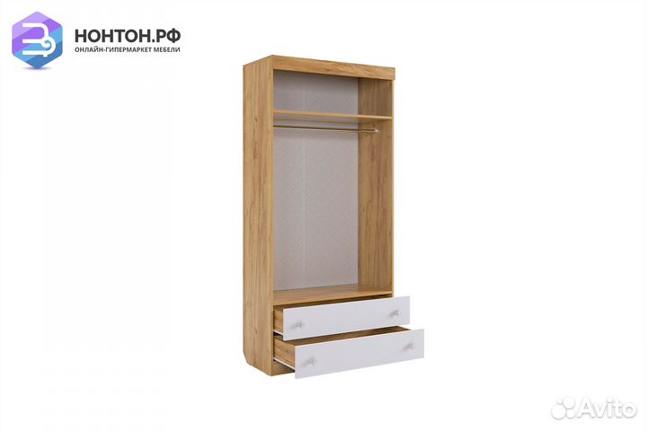 Шкаф 2-створчатый Форсаж дуб крафт золотой / белый