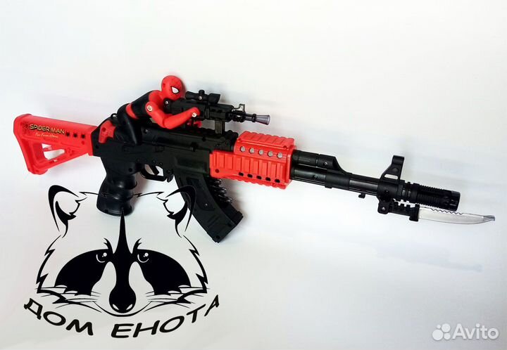 Игрушка автомат человек паук с подсветкой