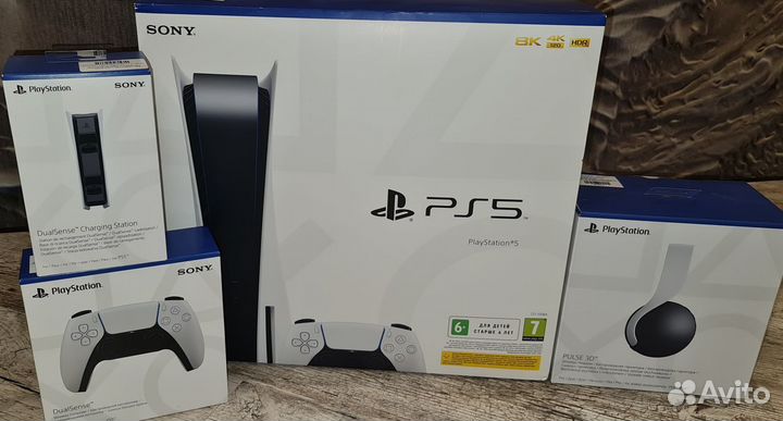 Новая Sony ps 5,2 джойстик,наушники,станция