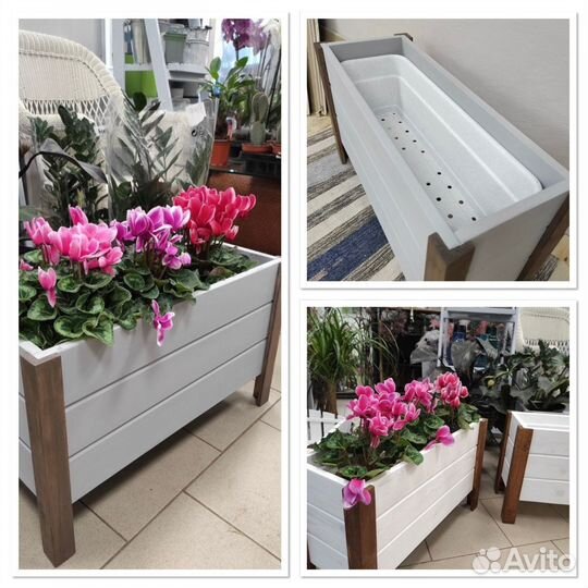 Деревянные ящики кашпо