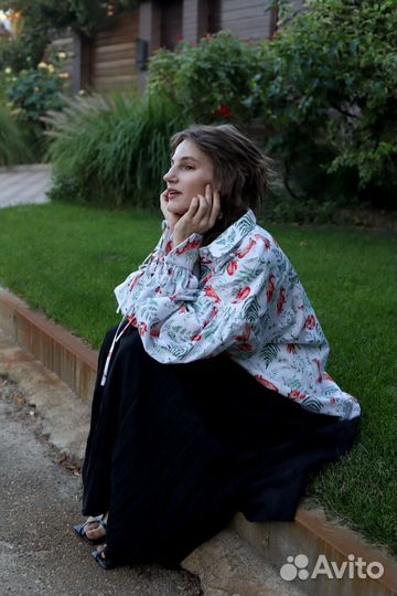 Рубашка из хлопка с лисами