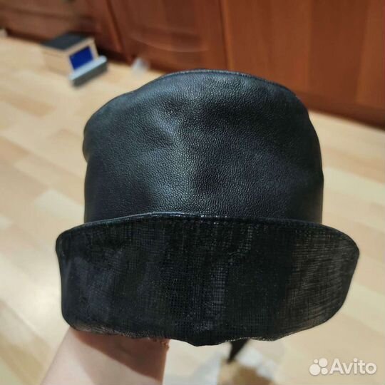 Кепка-косынка из натуральной кожи
