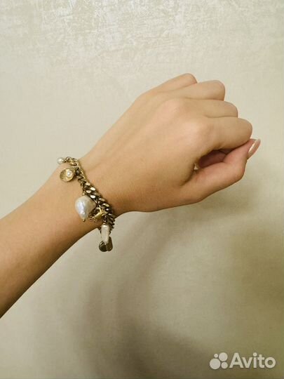 Золотой браслет с жемчугом Seed Bead