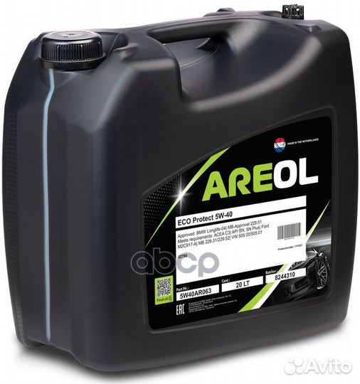 Areol ECO Protect 5W40 (20L) масло моторное