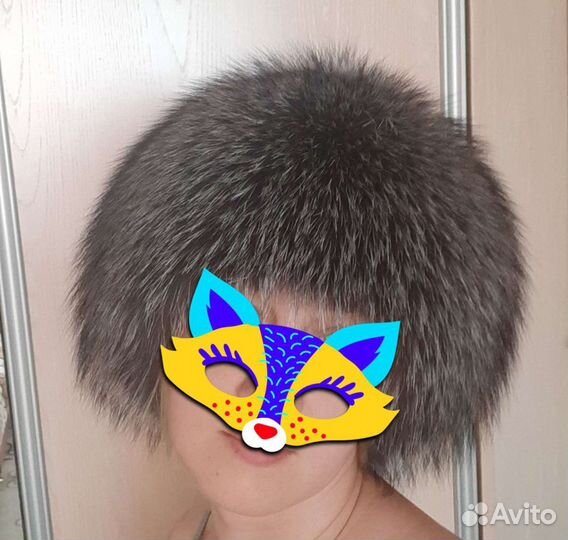 Шапка песцовая (вязаная основа)