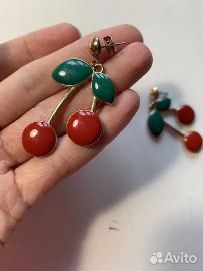 Серьги вишенки