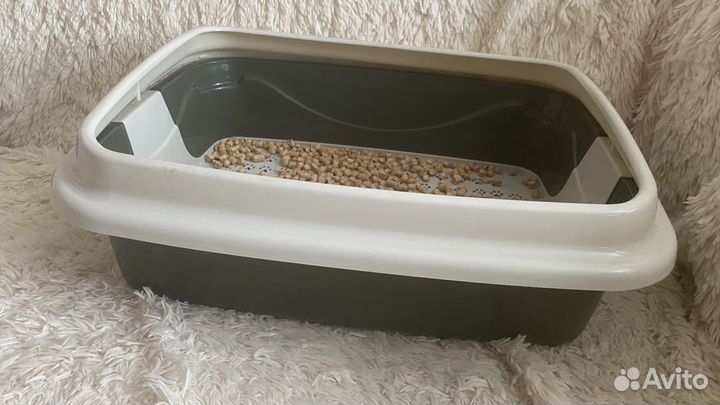 Туалет-лоток для кошек большой и наполнитель