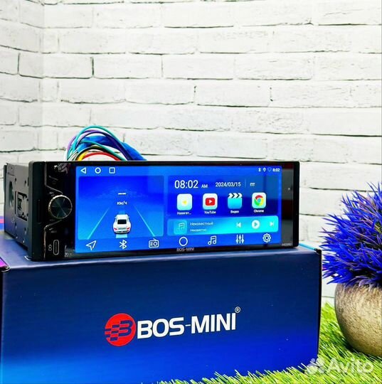 Магнитола Bos-mini a685d шахта 1din / Carplay