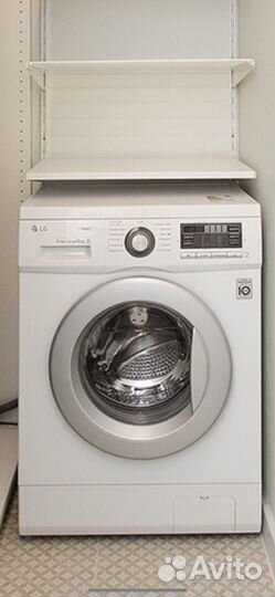 Стиральная машина почти новая lg f1296nds0, белый
