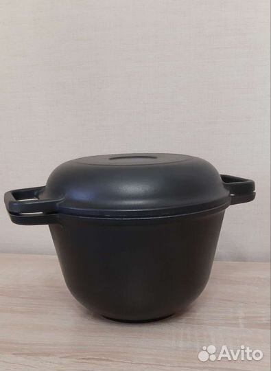 Нева-металл казан кастрюля с крышкой антипригарный