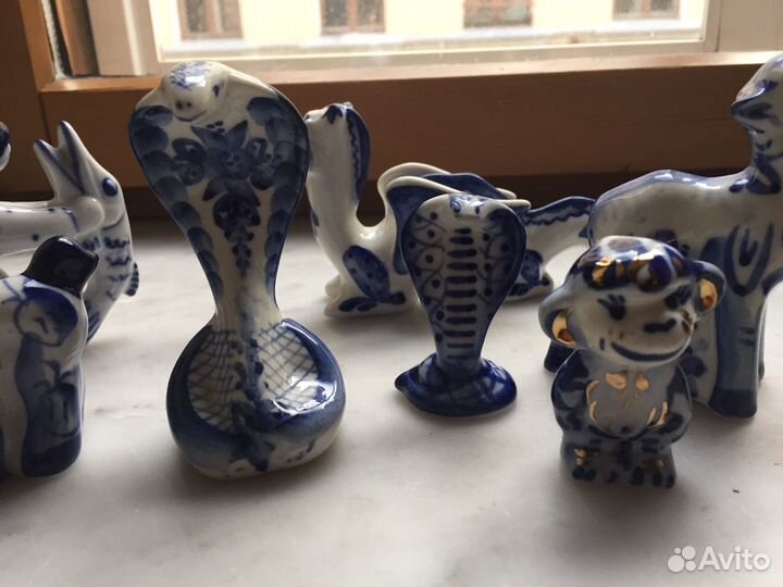 Гжель статуэтки, ручная работа