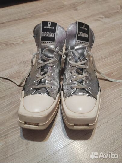 Кеды rick owens x converse turbodrk silver