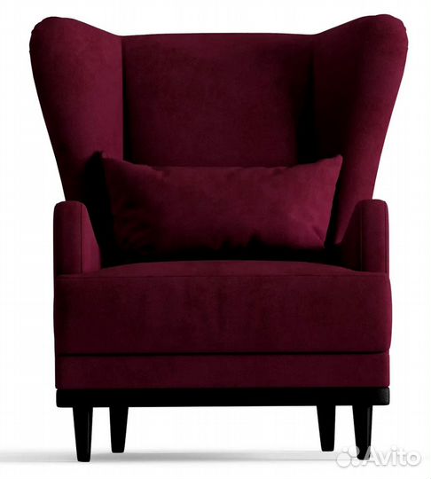 Кресло Людвиг бордовое велюр Max Razz
