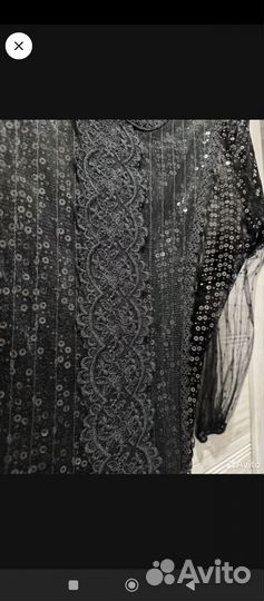 Комбинезон с кружевом и пайетками бархатный 46-48