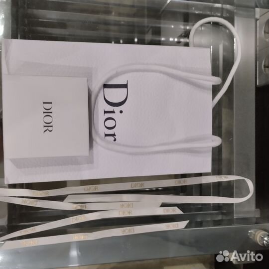 Пакет Dior, 2 коробочки от парфюма и 3 ленты